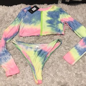 NWT FASHION NOVA TIE DYE BATHING SUIT